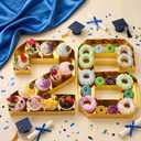2 Pcs 13.7" 26 Cardboard Charcuterie Numbers Fillable Graduation Board Number Large Fillable Numbers 2026 Letters Trays for Food Chocolate Candy School Congrats Grad Party Supplies(Gold)