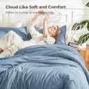 Litanika Oversized King Comforter Set Grayish Blue Super King Size, 3 Pieces Lightweight Solid Bedding Comforter Set, All Season Fluffy Bed Set (120x120In Comforter & 2 Pillowcases)