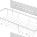 Drying Rack Metal Frame Shower Caddy 1 pcs Carbon Steel Organizer Shelf Adhesive Tape Installation Hollow Bottom Design Wall-Mounted Storage Holder for White