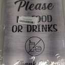 Please No Food Or Drinks Sign - Customer notice, no eating or drinking, A4 size (White Stand)