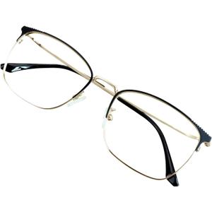 VisionGlobal Blue Light Blocking Glasses for Women/Men, Anti Eyestrain, Computer Reading, Stylish Oval Frame, Anti Glare (3147_gold Black(c7))