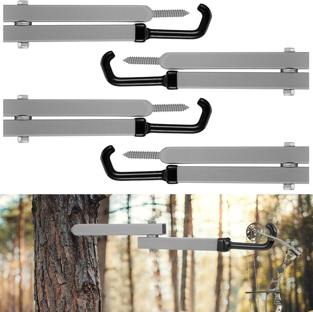 Maxcheck Tree Stand Bow Hanger Hooks for Hunting Folding Bow Holder Archery Shooting Gear Accessories Outdoors Sports Supplies (13 Inch, Gray)