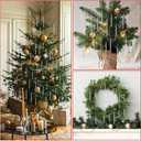 Geelin Sliver 100 Set Bead for Christmas Tree Pearl Ornaments for Christmas Tree Plastic Faux Pearls Garland Decorations with Green Hooks Bead Hanging Ornaments for Xmas Wedding Home Decor