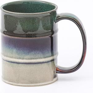 Coffee Mug, 22 oz Beer Mugs Large Ceramic Coffee Mug Tea Cups, Handmade Mug with Big Handle for Office and Home, Dishwasher and Microwave Safe (Ink Green)