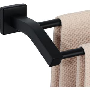 Alise Bath Double Towel Bars,Towel Holder Towel Racks for Bathroom Lavatory,24 Inch SUS304 Stainless Steel Towel Hanger Towel Rail Wall Mount,Matte Black,GK9009-B