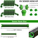 120FT Camper RV Sewer Hose Kit with Wye Connector Fitting & Adapter