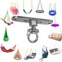 Heavy Duty Stainless Swing Hanger with Smooth Swing Bearings 180+360, 1500 lb Capacity for Indoor Outdoor Playground Yoga Hammock Chair Sandbag Porch Swing Bag, Size 1