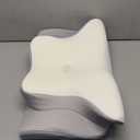 Cervical Neck Pillow, Memory Foam Pillows for Neck Discomfort Relief, 2 Heights Ergonomic Pillow with Breathable Ice Silk Cover, Neck Support Pillow for Side Sleepers, Odor-Free White