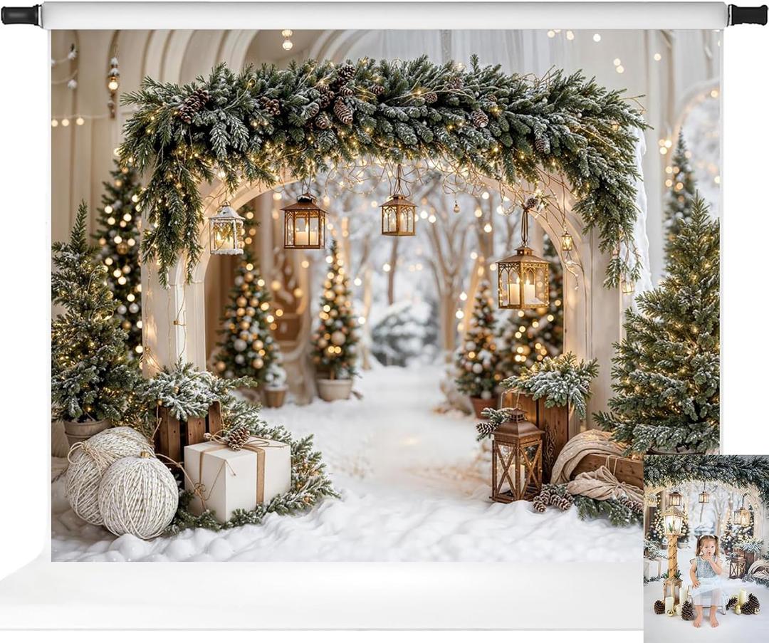 Kate Christmas Photography Backdrops Arch Xmas Backdrop Christmas Tree Photo Background, 10x8ft