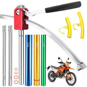 Dirt Bike Tire Changing Tool Kit-Complete Package for Motocross, Enduro, Dirt Bikes 16" to 21" Wheels, Includes 15/17/20/25mm Axles, Colorful