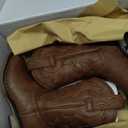 Rollda Kids Cowboy Boots for Boys Girls Western Square Toe Cowgirl Boots with Walking Heel (Toddler/Little Kid/Big Kid) (Dark Brown)