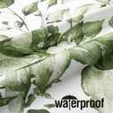 Gibelle Olive Green Eucalyptus Shower Curtain, Watercolor Plant Leaves with Floral Bathroom Shower Curtain Set, 72x72