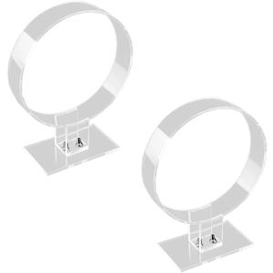 lasenersm 2 Pieces Clear Acrylic Headband Display Stand Single Headband Holder Hairband Display Stand Hair Hoop Holder Acrylic Headband Organizer, Transparent