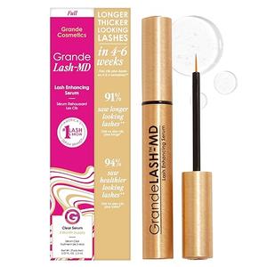 Grande Cosmetics GrandeLASHMD Lash Enhancing Serum  Peptide & Vitamin Infused Formula for Longer, Thicker, Fuller Looking Lashes  Ophthalmologist Tested, CrueltyFree, 3 Month Supply (2mL)
