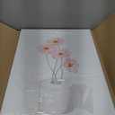 Framed Bathroom Canvas Wall Art Print Pink Flowers on Toilet Paper Poster Elegant Floral Bathroom Painting Picture Living Room Wall Bedroom Decor Gallery Style 16x24 Inch Ready to Hang