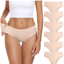 coskefy Women's Underwear Cotton Hipster Panties Low Rise Briefs Soft Strench Breathable Ladies Bikini Underwear 6 Pack Small