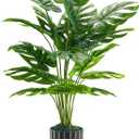 Der Rose 28'' Fake Plants Tall Artificial Monstera Faux Plants Indoor Outdoor Tree for Living Room Home House Decor