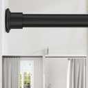 ALLZONE Heavy Duty Tension Shower Curtain Rod 42-83 Inches for Bathroom, Window, Non-Slip, Adjustable with Strong Spring Pole for Closet, Doorway, No Rust, No Drilling, Black