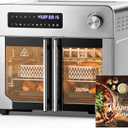 OSTBA French Door Air Fryer Toaster Oven Combo, 102 Recipes & 7 Accessories Extra Large Airfryer Convection Oven Countertop 10-in-1, 30% Faster 90% Less Oil, Stainless Steel, 24 QT