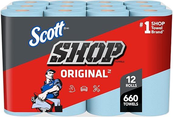 Scott Shop Towels Original, 55 Towels/Roll, 12 Rolls/Case, S
55 Towels/Roll; 12 Rolls of Scott Shop Towels Original/Case; 660 Towels/Case; Original Blue Shop Towels; 9.4"x11" sheets