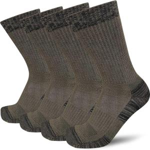 APTYID Men's Moisture Wicking Cushioned Crew Work Boot Socks (4-6 Pairs) (Black)