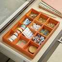 Juvale Wooden Drawer Organizer with 12 Compartments, Divided Tray for Arts and Crafts Supplies, Stationery, Small Items, 12 Grid Sorting Tray, Dark Brown (13.2 x 9.2 x 1.5 Inches) (Cedar)