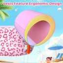 HeySplash Swim Vest for Kids, Toddler Pool Floaties Fit 22-55 Lbs, Swimming Vest with Adjustable Strap, Swim Jacket Water Wings Arm Floats, Puddle Beach Boat Jumper for Boy Girl Age 2-5, Pink Leopard