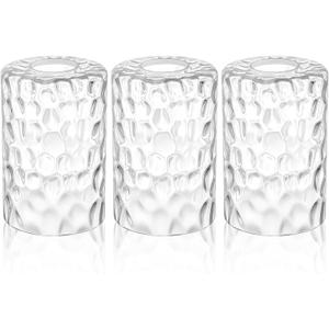 Teenyyou 8 Pcs Clear Hammered Glass Shade Replacements for Pendant Light Fixtures Glass Lamp Shade Cover, 1-5/8 Inch Fitter E26 Base, 4"w x 6"h, Replacement Lamp Globe for Chandelier Wall Sconce