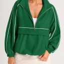 Fisoew Quarter Zip Pullover Women UPF 50+ Lightweight Windbreaker Jacket Running Hiking Outdoor Pullover with Pocket Large