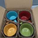 bestone Set of 4 Large Ceramic Mugs with Handles, 16 oz, Vibrant Colors, Microwave & Dishwasher Safe, Perfect for Coffee, Cereal, Latte, Salad, Noodles