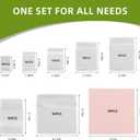 70-Piece Jewelry Storage Bags, Resealable PVC Clear Jewelry Bags, & 70pcs Cleaning Cloth Pink Polishing for Rings, Earrings, Bracelets, and Small Jewelry Packaging