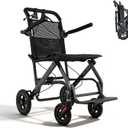 FamilyRoots Lightweight Transport Wheelchair Folding 13.9 lbs Hand Brakes | Aluminum frame, compact folding, adjustable armrests, swivel wheels, indoor outdoor travel use