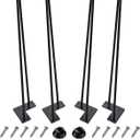 MSOBAIW Hairpin Legs 28 Inch Set of 4, DIY Metal Table Furniture Legs Ideal for Dining Table, Desk, 3/8" Diameter Mid Century Modern Style (71 cm, Black)