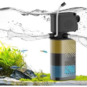 Aquarium Filter for 60-100 Gallon Tanks, Internal Large Fish Tank Filter, Powerful Submersible Pumps Fish Filter, Turtle Tank Filter, with Dual Water Outlet & Aeration