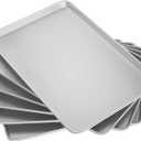 CROSSON 16 x 24 Inch Cookie Sheet Pans Set of 6-Baking Tray Jelly Roll Pan Set Commercial Grade Aluminum Coated Statinless Steel Bun Pan for Oven,Freezer,Bakery Hotel Restaurant
