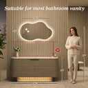 Irregular Backlit Mirror with Lights 20"x36" Asymmetrical Cloud Mirror Led Bathroom Vanity Mirror for Wall Abstract (Horizontal/Vertical)