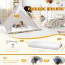 4 Pack Teepee Tent for Kids [Thickened] with Light String and Inflatable Airbed, Slumber Party Tents, Sleepover Tents Party for Girls Boys Indoor Outdoor (White)