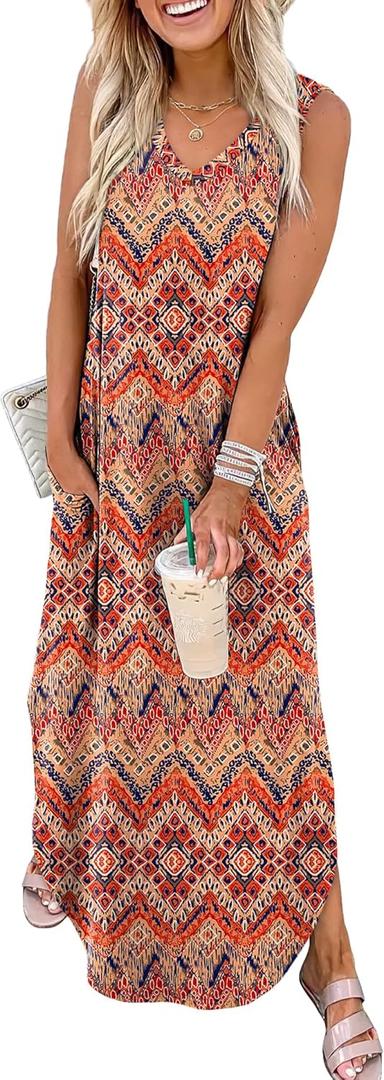 Sampeel Summer Dresses Maxi Dress Vacation Beach Sundresses 2025 with Pockets (XX-Large, Floral Bohemian) Sampeel Summer Dresses Maxi Dress Vacation Beach Sundresses 2025 with Pockets (XX-Large, Floral Bohemian)