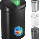 iTouchless 13 Gallon Oval Automatic Garbage Can with Odor Filter, 50L Touchless Kitchen Wastebasket, Smart Hands-Free Motion Sensor Lid, Fingerprint-Proof, Soft-Close, Modern Matte Black Finish
