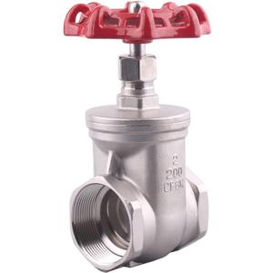 Heavy Duty Gate Valve - 2" NPT Stainless Steel Female x Female Thread Rotary Sluice Valve with Wheel Handle 200WOG For Water Oil Gas