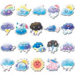 20 Pcs Cute Weather Refrigerator Magnets, Thickened Cardstock & Soft Magnet Cloud Sun Rainbow Magnets for Fridge Magnetic Board, Kawaii Weather-Themed Gift Magnets (1)
