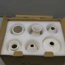 6'' White Ceramic Ribbed Bud Vases in Bulk, Set of 6 Small Pampas Grass Flower Vase for Modern Farmhouse, Boho Home Decor, Living Room, Vintage Wedding Centerpiece, Table, Shelf Decoration