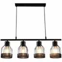 Hqlmzd Farmhouse Pendant Lights Kitchen Island, Kitchen Light Fixtures, Rustic Dining Room Light Fixture with 4 E26 Bulb Sockets, Ceiling Pendant Light Fixtures for Kitchen Dining Room Living Room