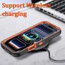 Compatible with iPhone 17 pro Case, with Belt Clip Holster Heavy Duty Rugged Shockproof Full Body Protection Kickstand Cover for iPhone 17 pro PhoneBlack+Orange