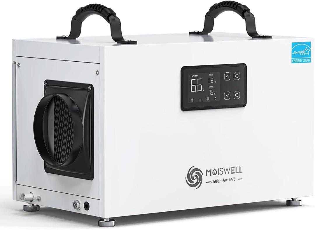 145 Pints Commercial Dehumidifier for Crawl Space, Energy Star Certified Dehumidifier with Drain Hose Compact for Large Basement Industrial Water Damage