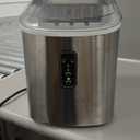 EUHOMY Smart Ice Makers Countertop -26lbs in 24 Hours, 9 Cubes Ready in 8Mins, Self-Cleaning Countertop Ice Maker, Portable Ice Maker with Ice Scoop and Basket, Perfect for Home/Kitchen/Office(Sliver (Stainless Steel Silver)