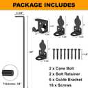 FMhotu 24" Cane Bolt Drop Rod for Gate, Heavy Duty Gate Latch for Wooden Fence Metal Gates, Gate Ground Stopper Hardware for Wood PVC Vinyl Metal Gates, 2 Pack