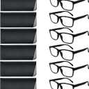 6Pack Reading Glasses Men,Spring Hinge Blue Light Blocking Readers,Anti Eyestrain Computer Magnifying Eyeglasses +2.0