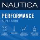 Nautica Slim Fit Mens Dress Shirts Long Sleeve Performance Polyester Fabric Wrinkle Free 4-Way Stretch (Blue, M)