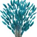 M METERXITY 120-Pack Bunny Tails Grass 17 Inch Fluffy Rabbit Tail Grass Dried Flowers Branches Vase Filler Dried Grass Decor for Home/Wedding/Vase/Office/Party [Blue Green]